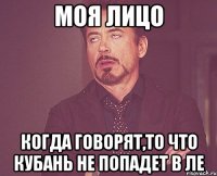 моя лицо когда говорят,то что кубань не попадет в ле