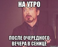 на утро после очередного вечера в сенице