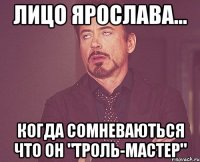 лицо ярослава... когда сомневаються что он "троль-мастер"