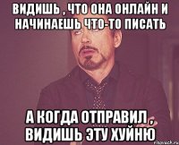 видишь , что она онлайн и начинаешь что-то писать а когда отправил , видишь эту хуйню