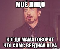 моё лицо когда мама говорит что симс вредная игра