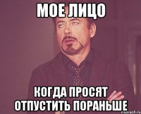 мое лицо когда просят отпустить пораньше