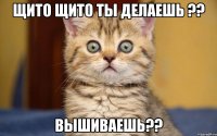 щито щито ты делаешь ?? вышиваешь??