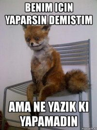 benim icin yaparsin demistim ama ne yazik ki yapamadin