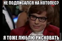 не подписался на котопес? я тоже люблю рисковать