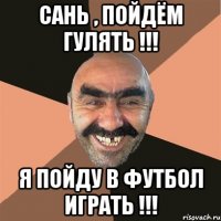 сань , пойдём гулять !!! я пойду в футбол играть !!!