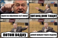 зашел на ефремово на 5 минут китаец ром тащит потом водку домой пришел через неделю