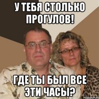 у тебя столько прогулов! где ты был все эти часы?