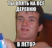 ты опять на всё деревню в лето?