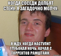 когда соседи долбят стену, я загадочно молчу. я жду, когда наступит глубокая ночь, качая с торрентов рамштайн.