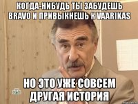 когда-нибудь ты забудешь bravo и привыкнешь к vaarikas но это уже совсем другая история