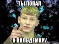 ты попал к вольдемару