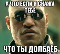 а что если я скажу тебе что ты долбаёб