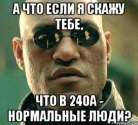 а что если я скажу тебе, что в 240а - нормальные люди?