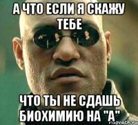 а что если я скажу тебе что ты не сдашь биохимию на "а"