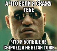 а что если я скажу тебе что я больше не сыроед.и не веган тоже