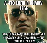 а что если я скажу тебе что ты сам будешь выебываться и кидать себе это на стену когда купишь себе bmw