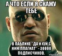 а что если я скажу тебе в паблике "да и хуй с ним!плагиат" - 30000 подписчиков.