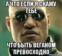 а что если я скажу тебе что быть веганом превосходно