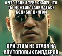 а что если я тебе скажу, что ты можешь заниматься бодибилдингом при этом не ставя на аву топовых билдеров