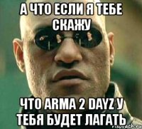 а что если я тебе скажу что arma 2 dayz у тебя будет лагать