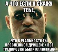 а что если я скажу тебе, что в реальности ты проснешься дрищем, и все тренировки были иллюзией?