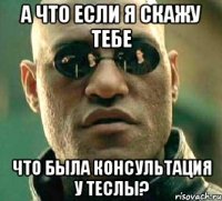 а что если я скажу тебе что была консультация у теслы?