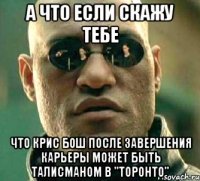 а что если скажу тебе что крис бош после завершения карьеры может быть талисманом в "торонто"