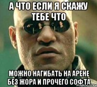 а что если я скажу тебе что можно нагибать на арене без жора и прочего софта