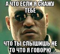 а что если я скажу тебе что ты слышишь не то что я говорю