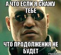 а что если я скажу тебе что продолжения не будет