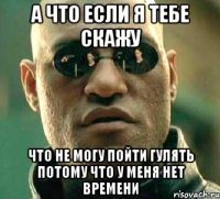 а что если я тебе скажу что не могу пойти гулять потому что у меня нет времени