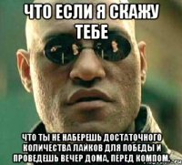 что если я скажу тебе что ты не наберешь достаточного количества лайков для победы и проведешь вечер дома, перед компом.