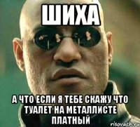 шиха а что если я тебе скажу что туалет на металлисте платный