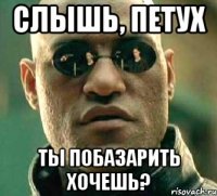 слышь, петух ты побазарить хочешь?