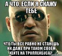 а что, если я скажу тебе что ты все равно не станешь нк даже при таком своём хейте на троллейбуса?