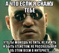 а что если я скажу тебе что ты можешь не пить, не курить и быть атеистом, не рассказывая об этом всем в интернете