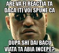 are va fi reactia ta daca iti voi spune ca dupa shi dai bacu viata ta abia incepe?