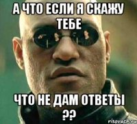 а что если я скажу тебе что не дам ответы ??