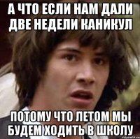 а что если нам дали две недели каникул потому что летом мы будем ходить в школу