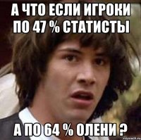 а что если игроки по 47 % статисты а по 64 % олени ?