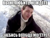 вы не любите, не ждёте заебись вообще могётре