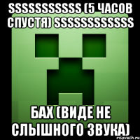 sssssssssss (5 часов спустя) ssssssssssss бах (виде не слышного звука)