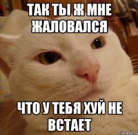 так ты ж мне жаловался что у тебя хуй не встает