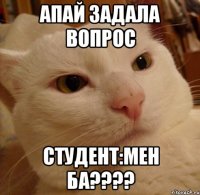 апай задала вопрос студент:мен ба???