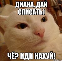 диана, дай списать) чё? иди нахуй!