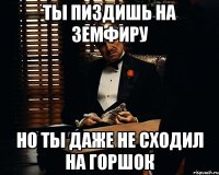 ты пиздишь на земфиру но ты даже не сходил на горшок