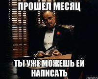 прошел месяц ты уже можешь ей написать