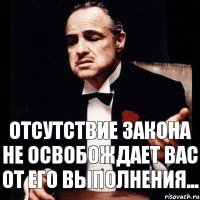 Отсутствие закона не освобождает вас от его выполнения...