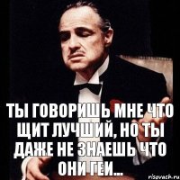 Ты говоришь мне что щит лучший, но ты даже не знаешь что они геи...